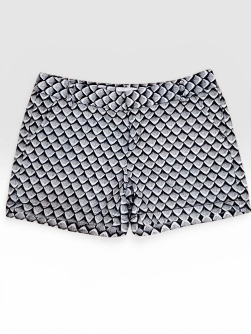 Caslon Black White Geometric Tailored Stretch Shorts Size 10
